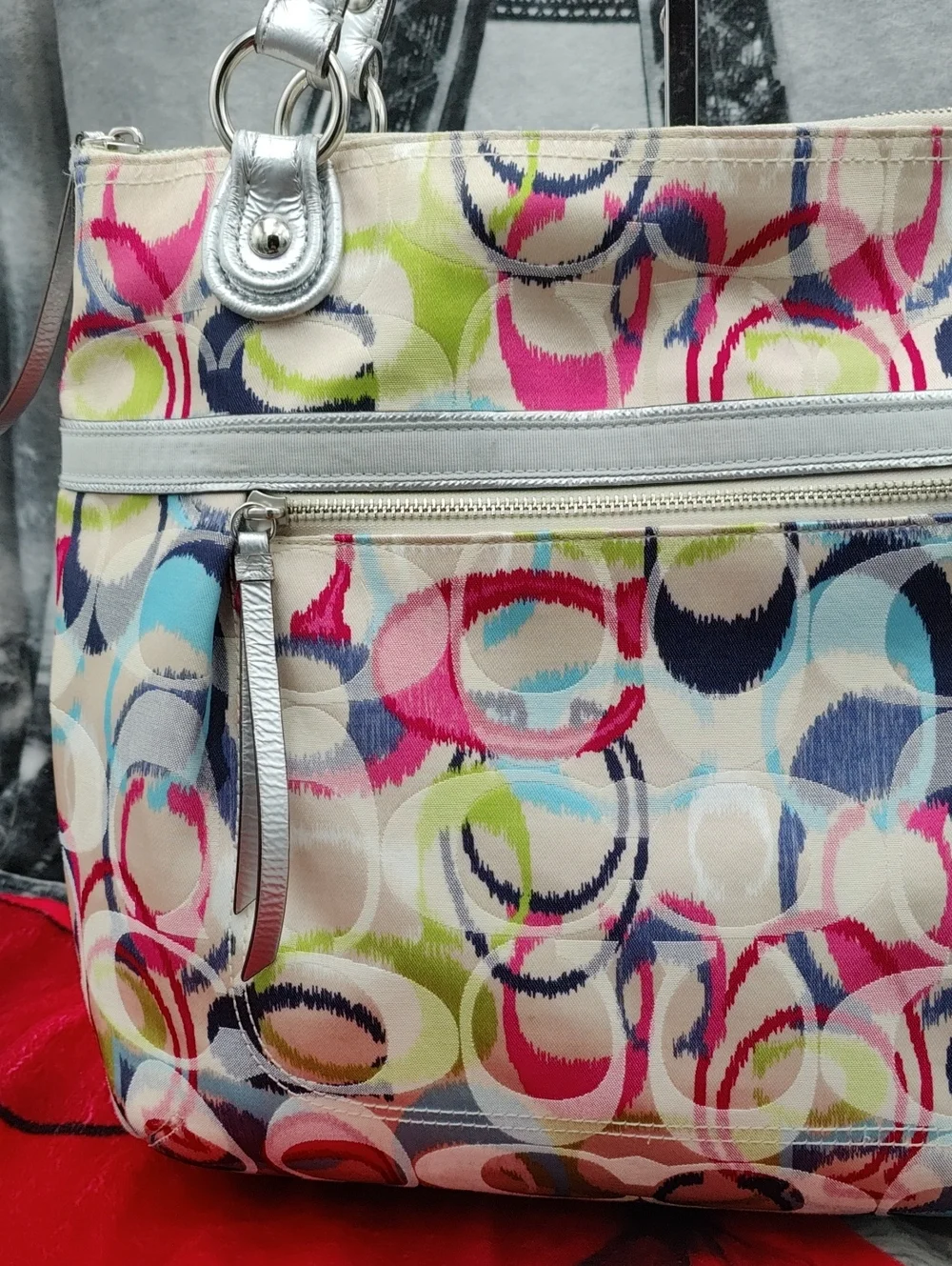 Coach Poppy Ikat Signature C Tote